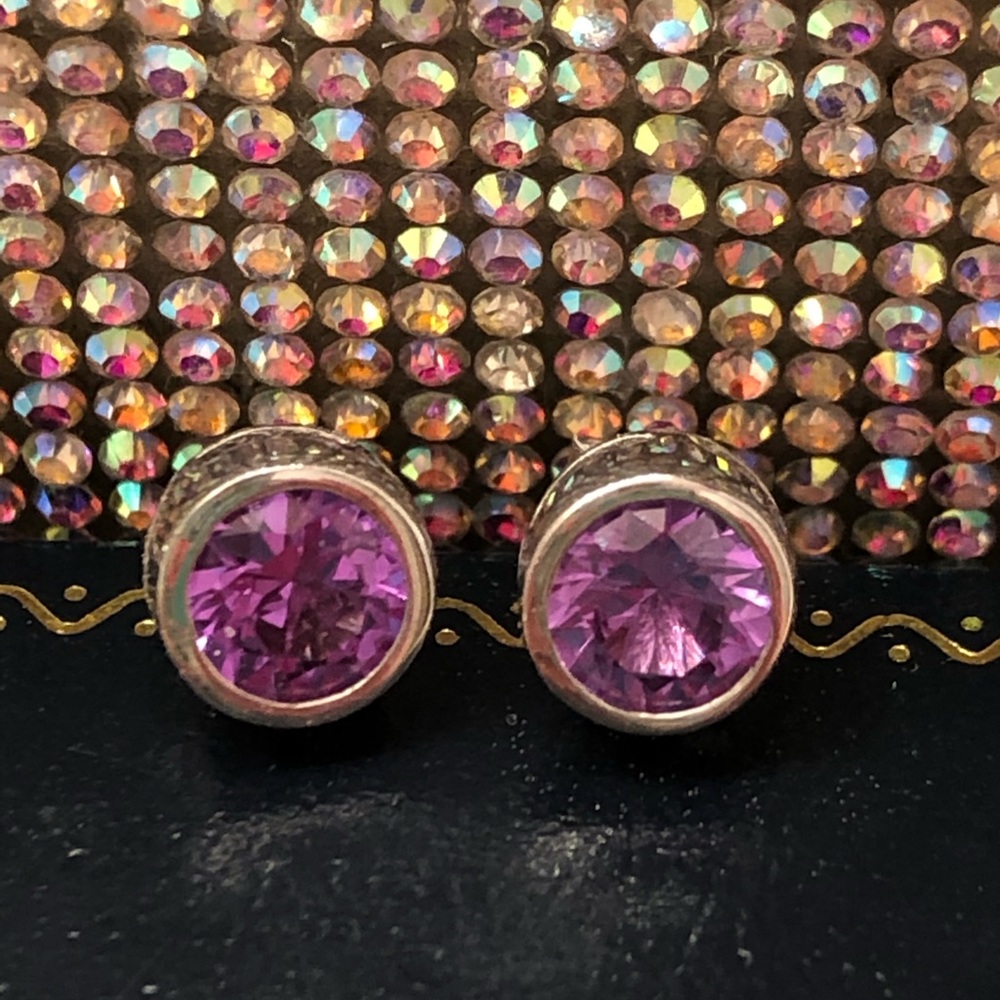 NWOT Sterling Silver Purple Earrings